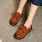 Retro style cowhide women's flats by ZXRYXGS, featuring soft sole, warm winter comfort, casual flat sneakers for women.