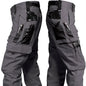 BackUPMYFILESNOW® men's khaki wear-resistant work pants with multiple pockets, straight cargo style, suitable for outdoor and casual wear.