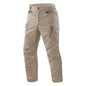 Men's khaki wear-resistant work pants with multiple pockets, straight cargo style, suitable for outdoor, tactical, and casual wear.