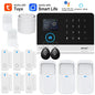 Solar-powered smart home siren and alarm system by Tuya with WiFi, GSM, PIR motion sensor, and Alexa compatibility.