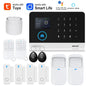 Wireless smart home solar-powered siren with PIR motion detector, Tuya WiFi GSM alarm system, and Alexa compatibility.