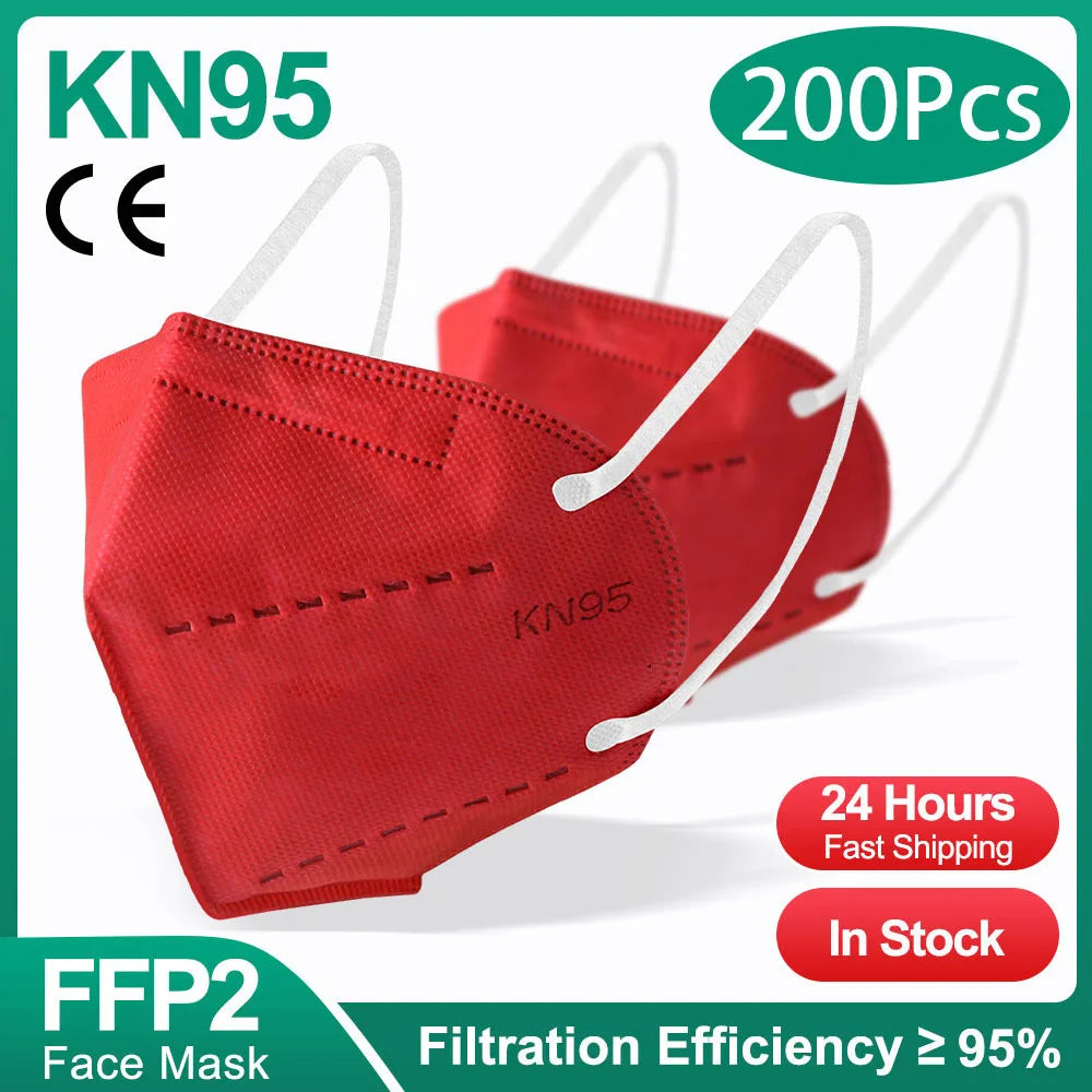 Black KN95 FFP2 masks for adults, 5-layer respirator face masks, CE approved, reusable, suitable for protection and filtration.