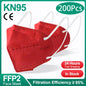 Black FFP2 KN95 face masks with 5-layer filtration, reusable and surgical-quality, designed for respiratory protection.