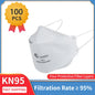White LAIANZHI KN95 masks with fish shape design, breathable ear wear, and anti-dust protection, ideal for respiratory safety.