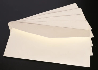 Set of 10 classical white, black, and kraft paper envelopes with windows, ideal for wedding invitations and gift cards.