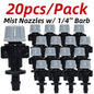 Set of 20 plastic watering irrigation garden misting sprinkler heads with nozzles and T-joint connectors by Kesla.