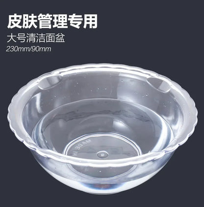 Large acrylic lace beauty salon washbasin with facial cleansing and nail enhancement features, designed for professional beauty treatments.