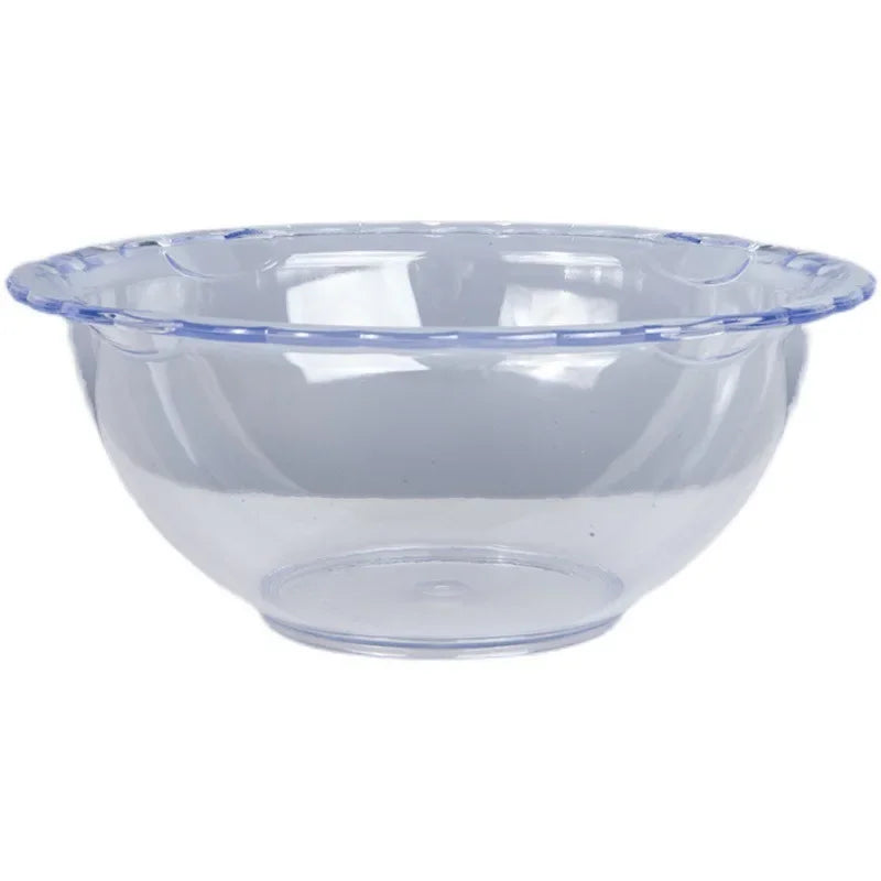 Large acrylic beauty salon washbasin with lace design, used for facial cleansing, nail enhancement, and beauty treatments.