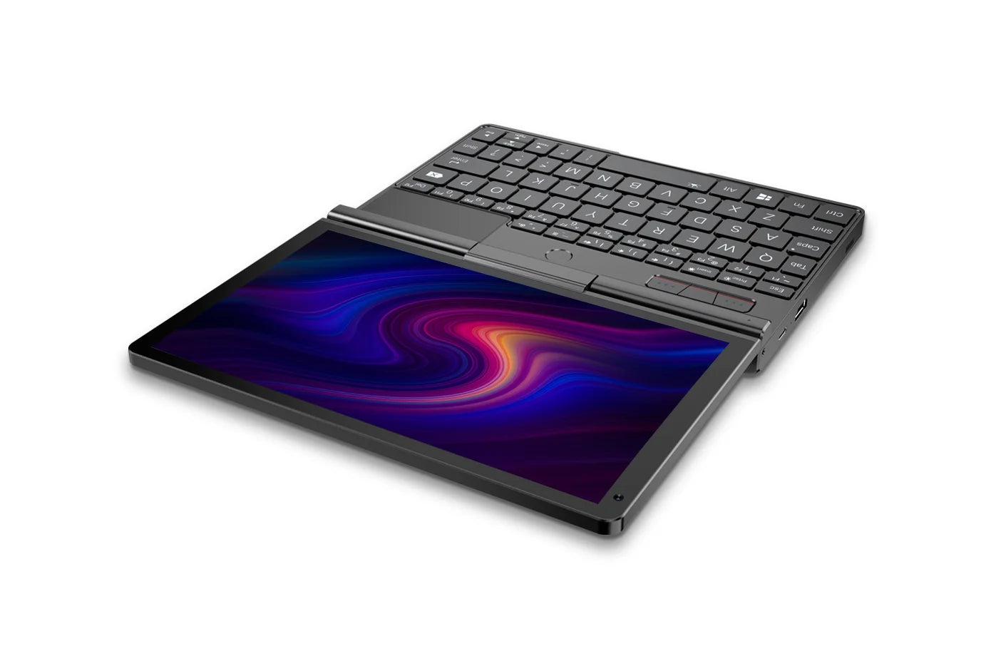 GPD Pocket 3 Mini Laptop with 8-inch display, Intel Gold 7505, 16GB RAM, 512GB SSD, Windows 11, in a sleek gold design