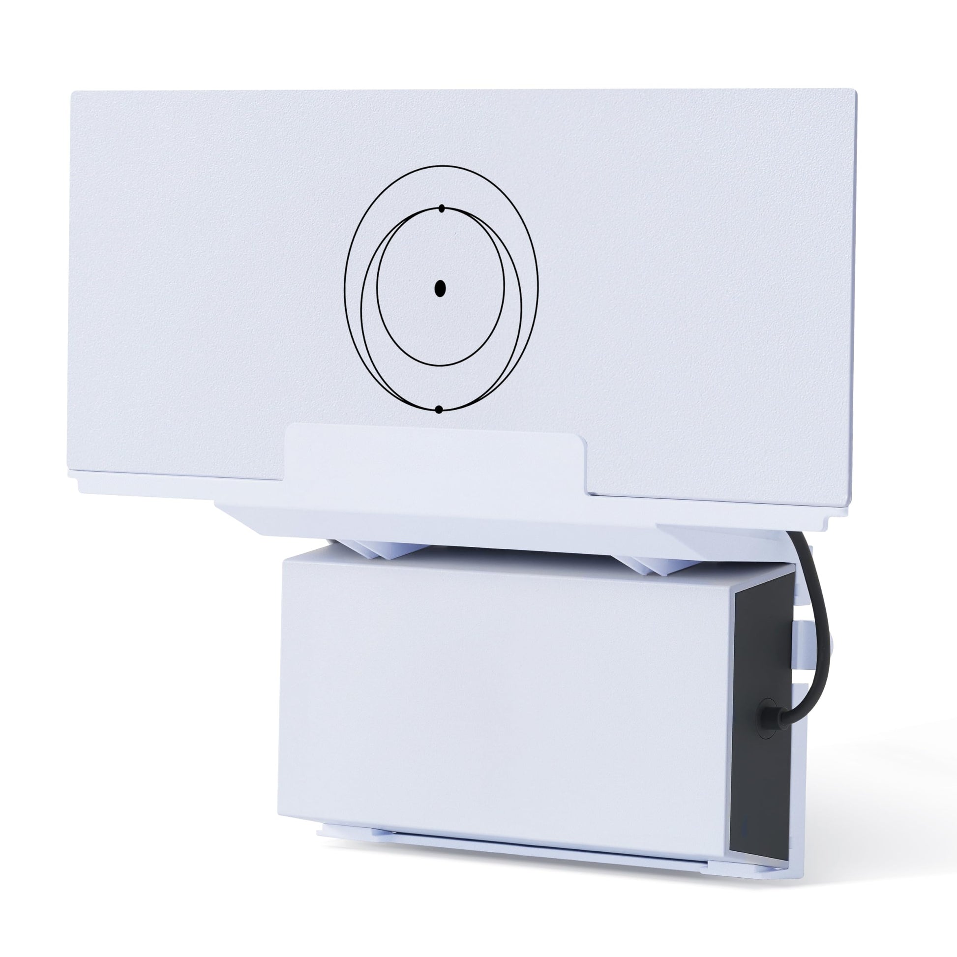 White Starlink Gen 3 router mount and power supply brackets kit, space-saving satellite internet installation accessory.