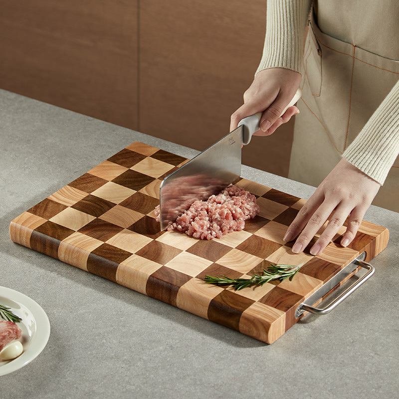 Large rectangular Mango Acacia chopping board with a smooth finish, ideal for kitchen prep and serving.