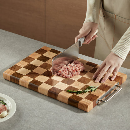 Large rectangular Mango Acacia chopping board with a smooth finish, ideal for kitchen prep and serving.