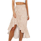 Leopard print floral A-line skirt in four colors, stylish women's fashion skirt with bold animal and floral patterns.