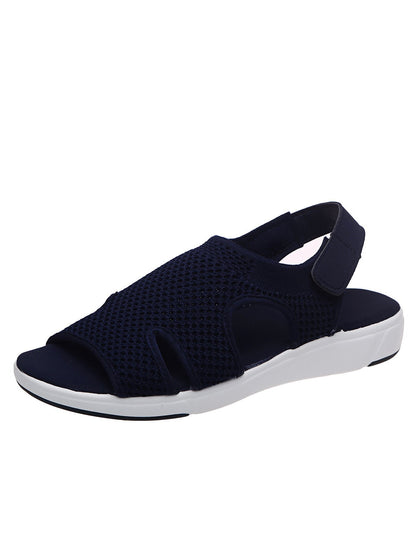 Casual wedge flat sandals and slippers by BACKUPMYFILESNOW.COM® displayed on a neutral background.