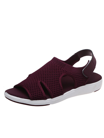 BACKUPMYFILESNOW.COM® wedge casual flat sandals and slippers, showing tan straps and open-toe design on a neutral background.
