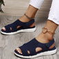BackupMyFilesNow® wedge casual flat sandals with open toe design and comfortable slip-on style for everyday wear.