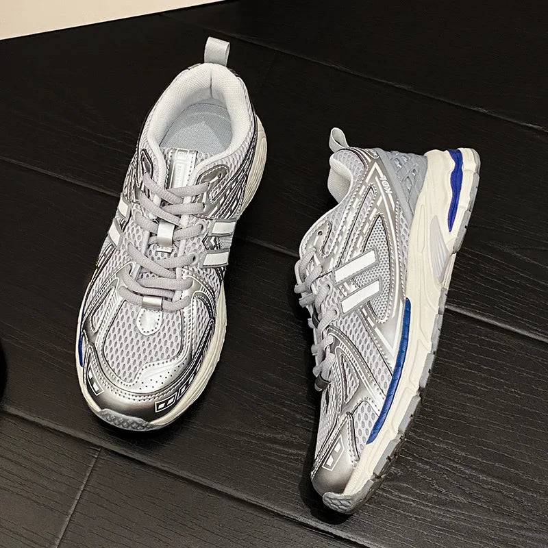 Light gray men's and women's running and basketball shoes by BackupMyFilesNow.com, featuring retro casual design and classic sneakers style.