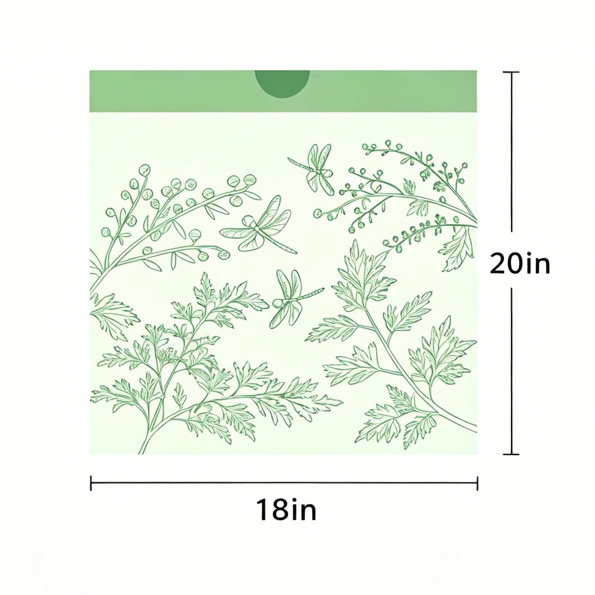 Light green 35-pack 4-gallon trash bags from BACKUPMYFILESNOW.COM®, 45x50cm, 0.5 mil thick, suitable for bathroom use.