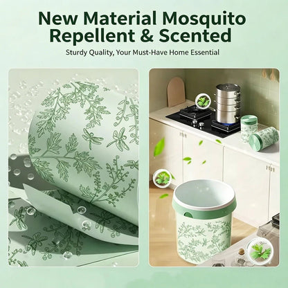 Light green 35-pack 4-gallon trash bags for bathroom, 15L capacity, measuring 45x50cm, from BACKUPMYFILESNOW.COM®.