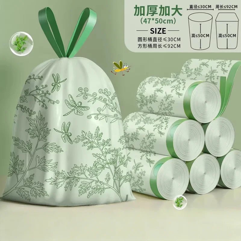 Light green 35-pack 4-gallon trash bags from BACKUPMYFILESNOW.COM®, 45x50cm, 0.5 mil thick, ideal for bathroom use