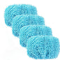 Light green microfiber mop pads for Swiffer sweeper, reusable and washable for dry and wet hardwood floor cleaning.
