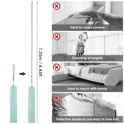 Light green Gap Dust Cleaner by BACKUPMYFILESNOW.COM, retractable microfiber gap dust brush for cleaning sofa and furniture bottoms.