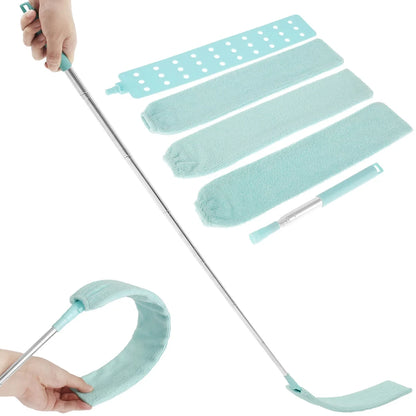 Light green Gap Dust Cleaner by BACKUPMYFILESNOW.COM® with retractable microfiber brush for cleaning sofa, bed, and furniture gaps.