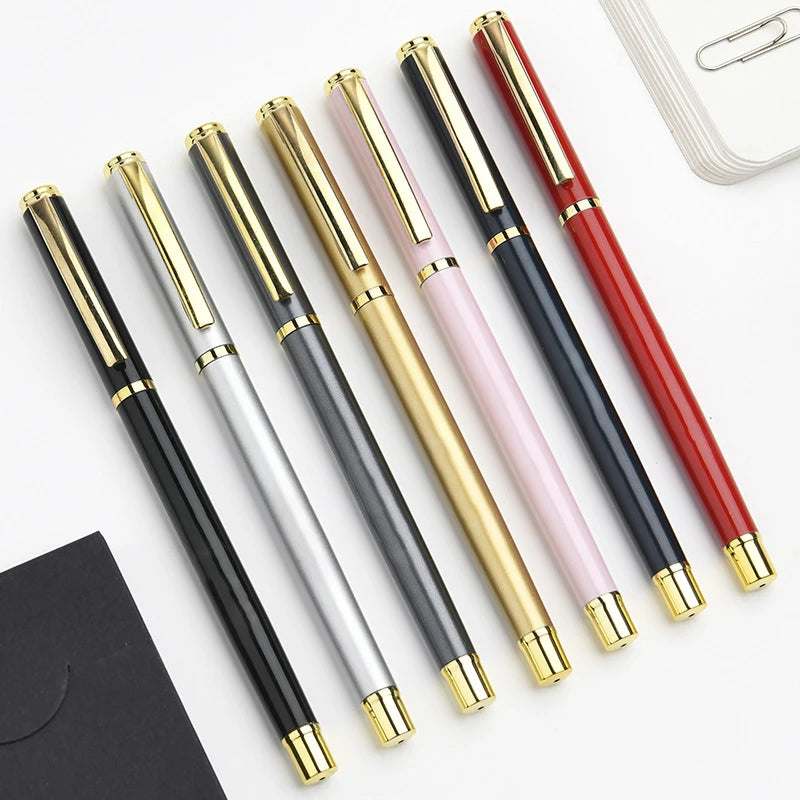 Set of 1-3-4-7 pieces luxury metal office supplies including pens, clips, and accessories in light grey and black, high-quality stationery.