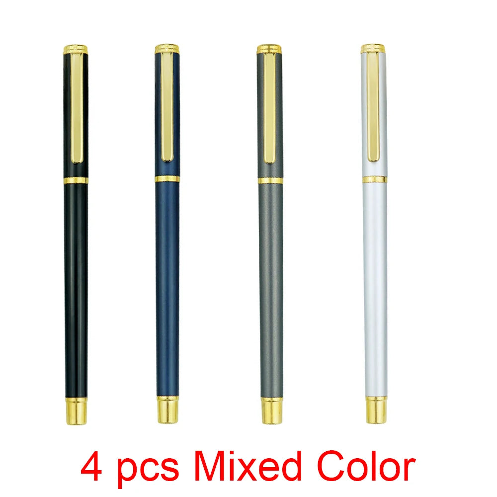 Light grey and black luxury metal office supplies set including pens, clips, and stationery for professional workspaces.
