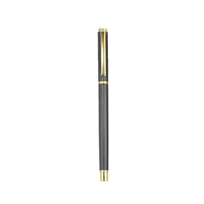Luxury metal business office supplies set with light grey and black pens, high-quality stationery for professional use.