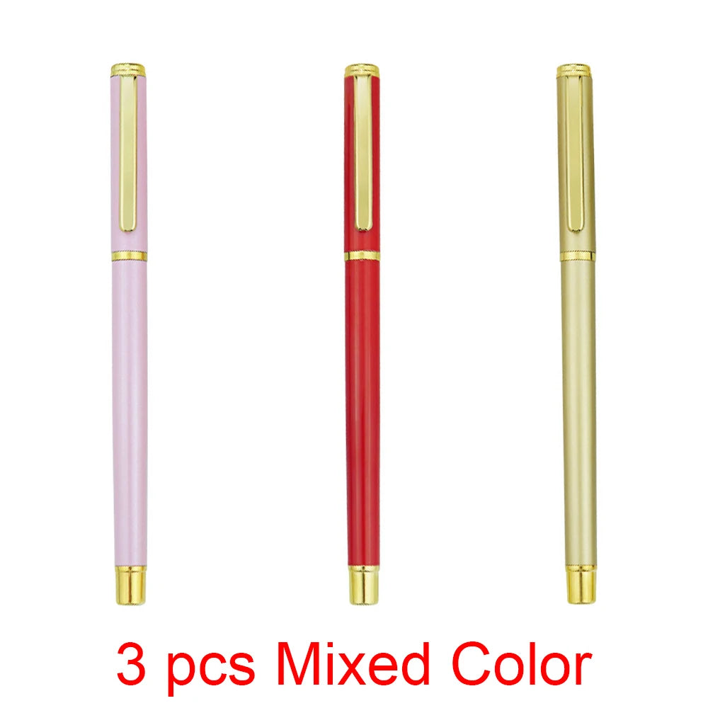 Set of 1-3-4-7 luxury metal office supplies including pens, scissors, and stapler in light grey and black, high-quality stationery.