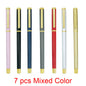 Set of 1-3-4-7 pieces luxury metal business office supplies including pens, clips, and stationery in light grey and black.