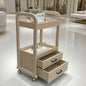 Premium wooden beauty cart with drawers, mobile salon trolley for professional makeup storage, ideal for SPA and salon use.
