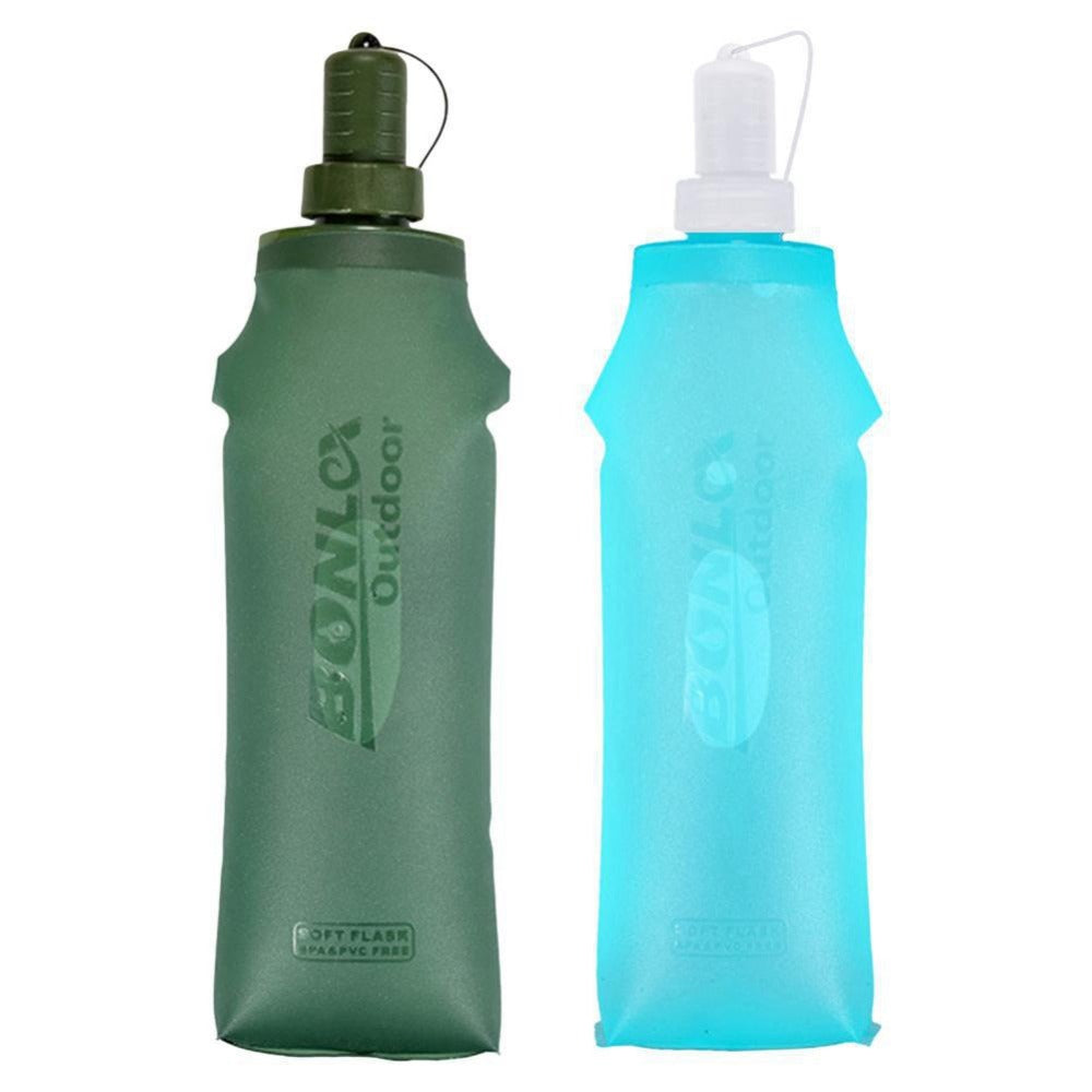 Light yellow foldable drinking water bottle bag for outdoor use by BACKUPMYFILESNOW.COM®, designed for portability and convenience.