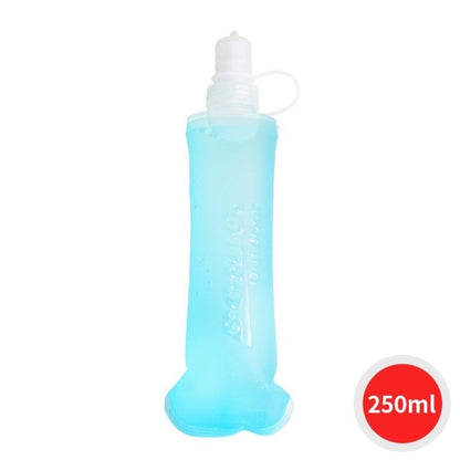 Light yellow foldable drinking water bottle bag by BACKUPMYFILESNOW.COM® for outdoor activities and travel.