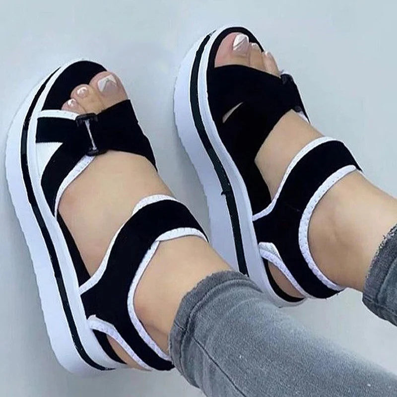 Light blue BACKUPMYFILESNOW.COM wedge sandals for women, outdoor walking, beach footwear, stylish party shoes, and summer footwear.
