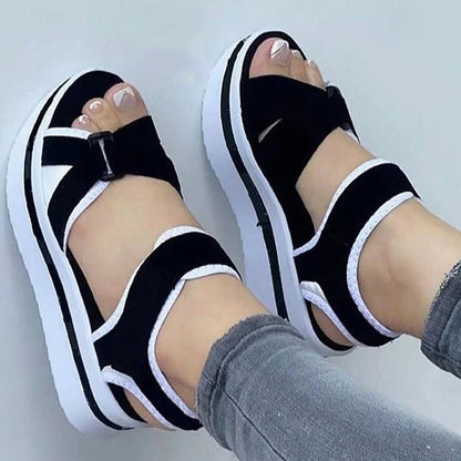 Light blue BACKUPMYFILESNOW.COM wedge sandals for women, outdoor walking, beach footwear, stylish party shoes, and summer footwear.