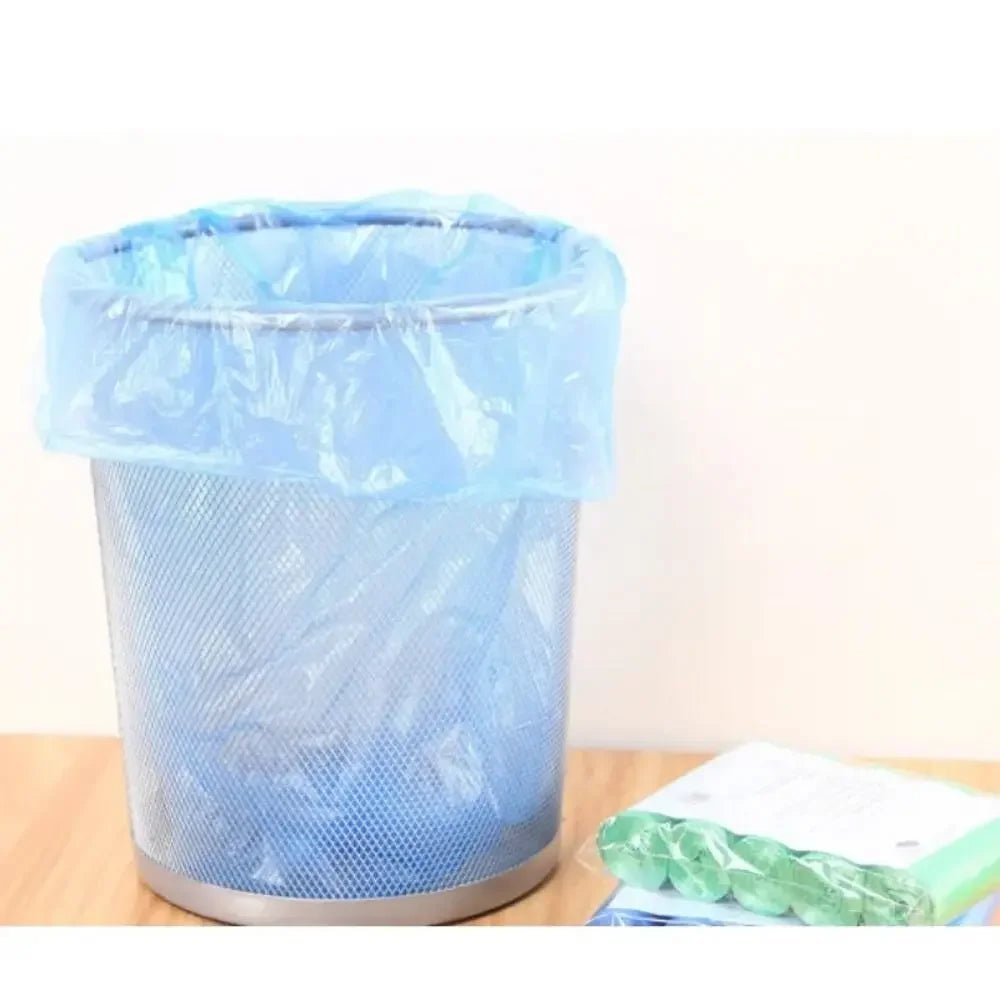 Pack of five rolls of 45x50cm pink disposable trash pouches from BACKUPMYFILESNOW.COM®, thick household garbage bags for cleaning.