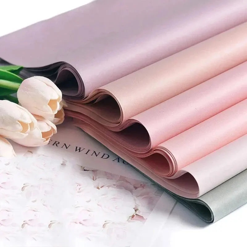Pink floral tissue paper pack with 40 sheets, 75x52cm, ideal for gift wrapping, craft projects, and decorative flower packing.