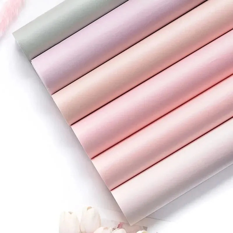 Pink lotus tissue paper, 40 sheets of 75x52cm craft floral wrapping and gift packaging paper for scrapbooking and decoration.