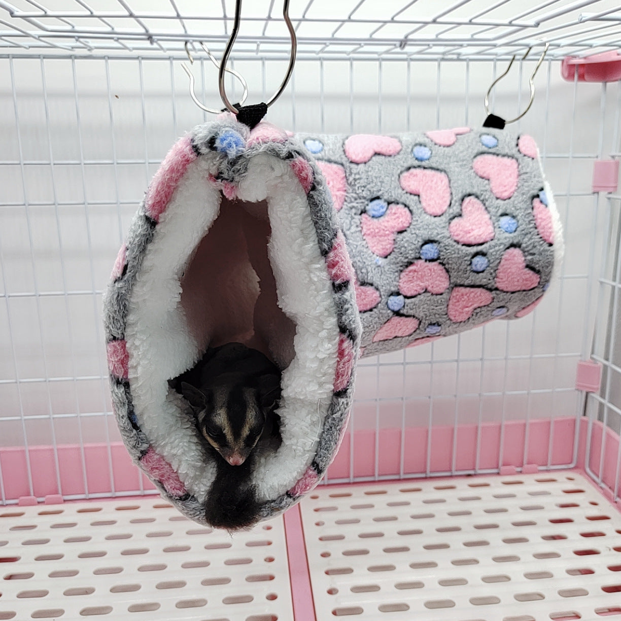 Super soft plush hamster tunnel nest by BACKUPMYFILESNOW.COM® for warmth and comfort, featuring a cozy, colorful design.