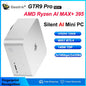 Beelink GTR9 Pro AMD Ryzen AI MAX+ mini PC with Windows 11, 128GB RAM, 2TB storage, WiFi 7, Bluetooth 5.4, 8K support.