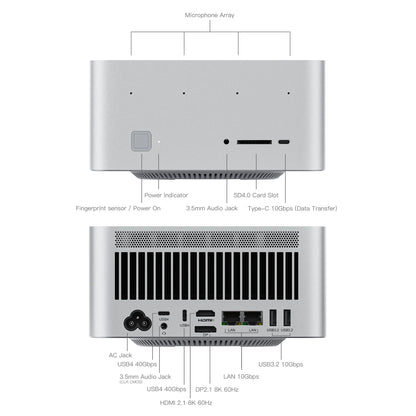 Beelink GTR9 Pro AMD Ryzen AI MAX+ mini PC with Windows 11, 128GB RAM, 2TB SSD, WiFi 7, Bluetooth 5.4, 8K support, fingerprint sensor