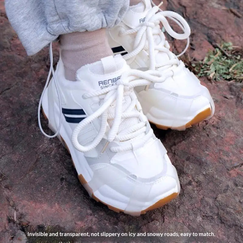 10-Stud Ice Claws for Shoes by BackupMyFilesNow.com, TPE crampons with full coverage for hiking and snow, prevents slips on ice.