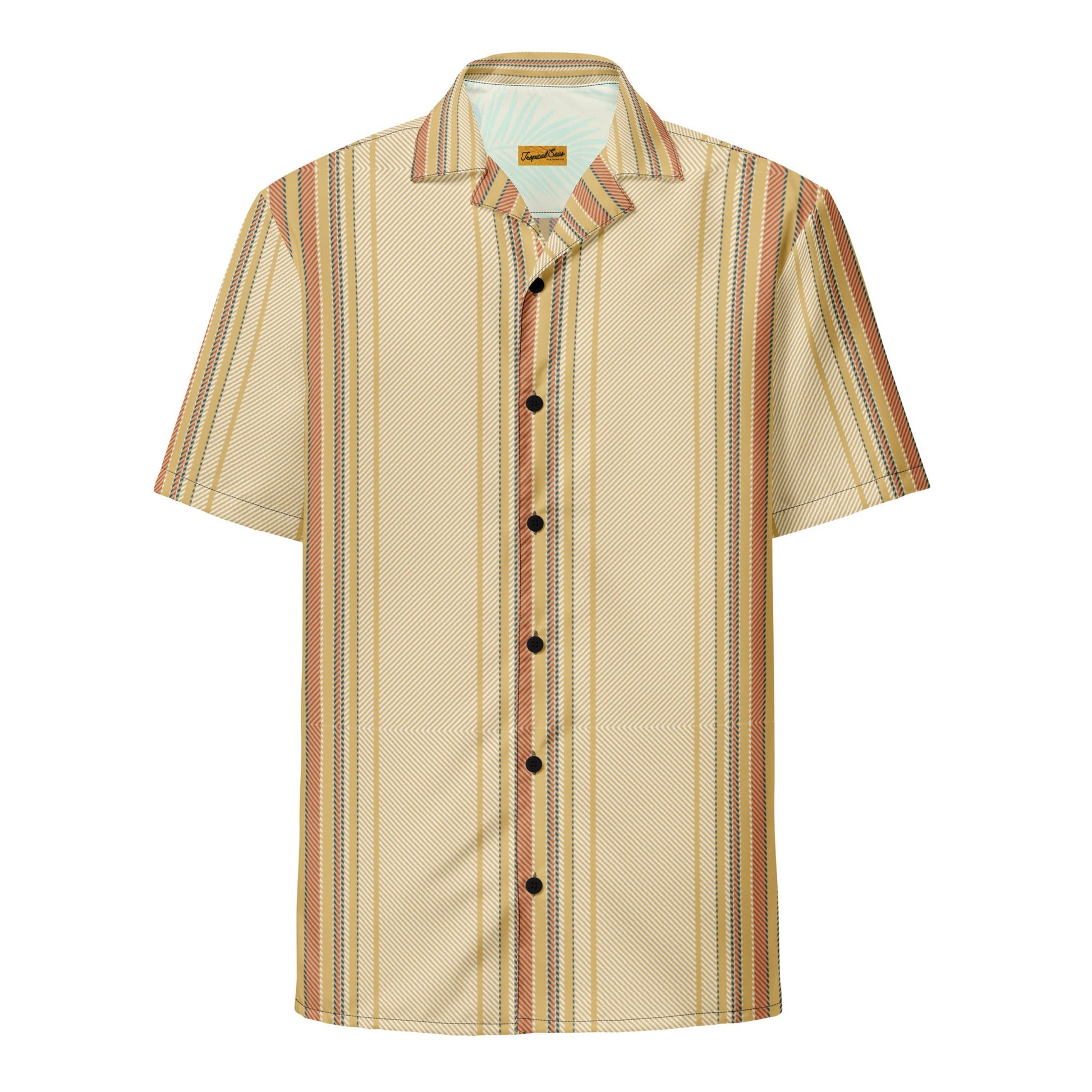 Golden Isles luxury performance button-down shirt from Brinks Island Collection, featuring a stylish, fitted design in high-quality fabric.