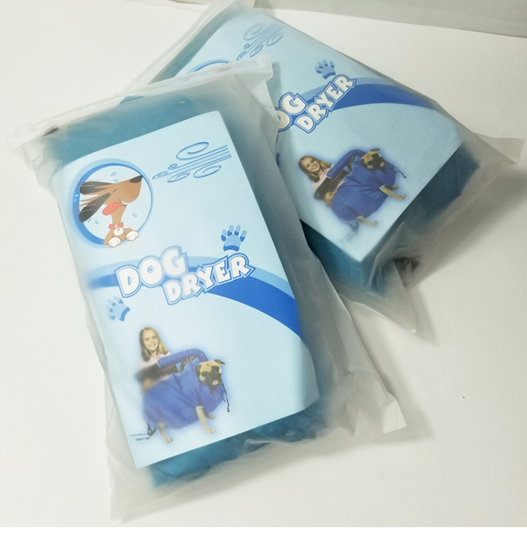 Pet drying box and dryer with drying bag, designed for quick and gentle grooming of small to medium pets.