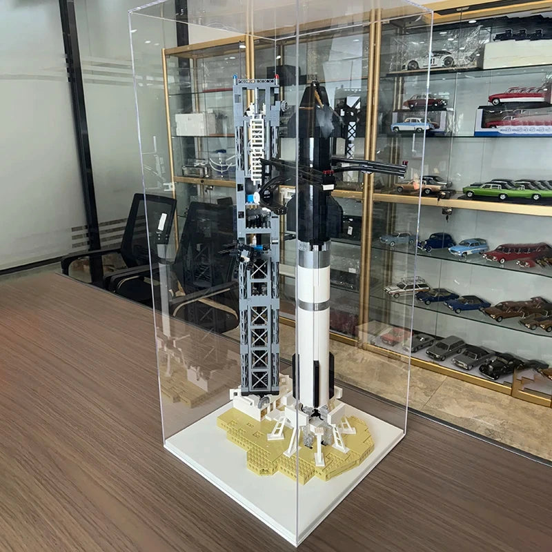 BackUPMYFILESNOW® 2024 SpaceX Musk Starship rocket and space station building block toy for children, assembled model with rocket and station.