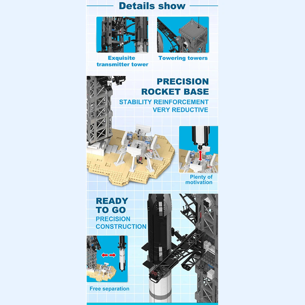 2024 SpaceX Musk Starship rocket and city space station building block toy set for children, detailed model bricks and shuttle.