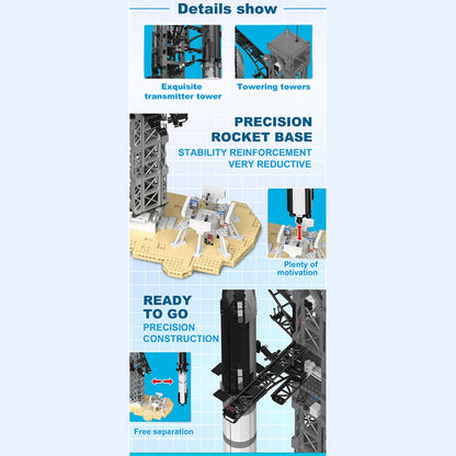 2024 SpaceX Musk Starship rocket and city space station building block toy set for children, detailed model bricks and shuttle.