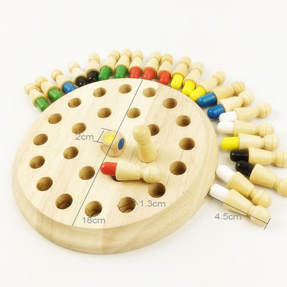 Wooden memory chess puzzle toy by BACKUPMYFILESNOW.COM®, featuring a classic chess-themed design and sliding memory game pieces.